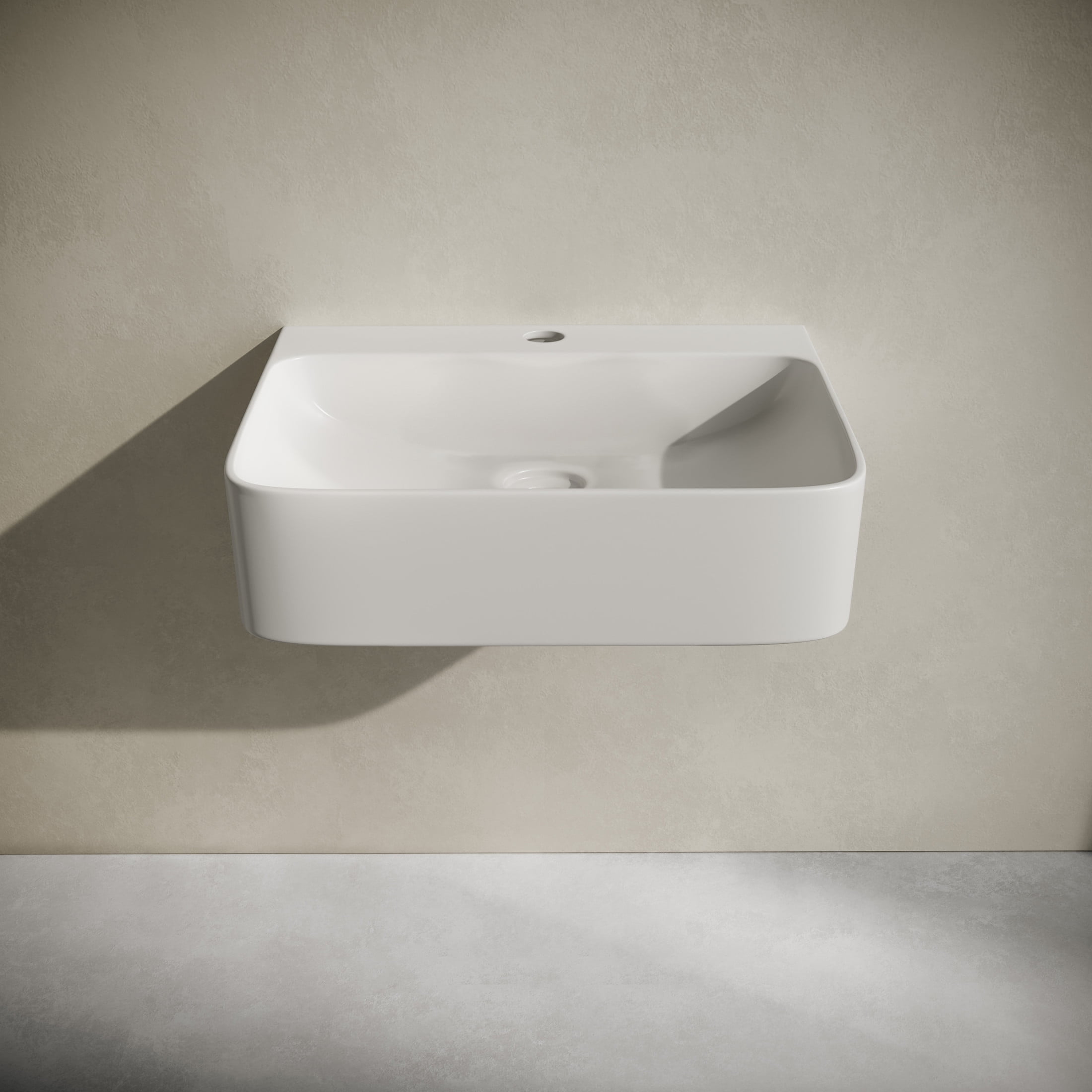 St. Tropez 17" Rectangle Wall-Mounted Sink in Glossy White