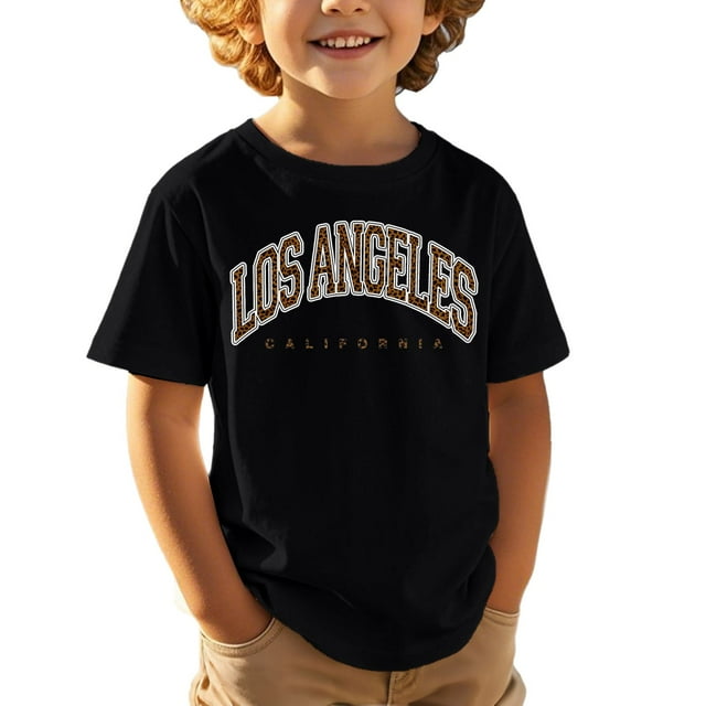 Haut Imprimé pour Garçons et Filles Enfants Décontracté Sport Confortable Ample Mignon T-Shirt à Manches Courtes