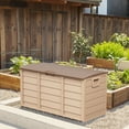 thumbnail image 6 of SOLAURA 75 Gallon Outdoor Storage Deck Box Waterproof Resin Patio Storage Box for Outside Cushions, Garden Tools and Pool Toys , Brown, 6 of 8