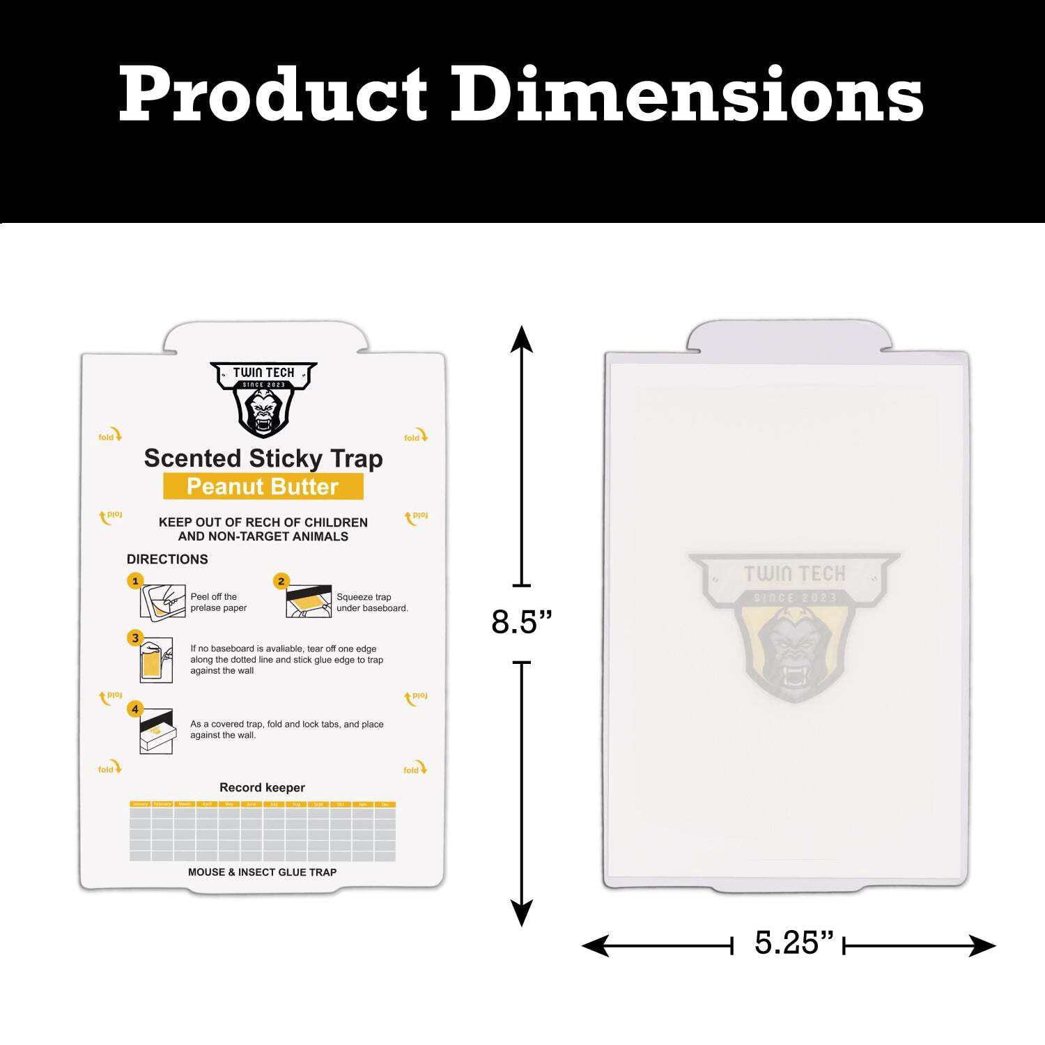 TwinTech Mouse Glue Boards, Pro Strength | Ready-to-Use Adhesive Traps | Pro-Scented Adhesive | Indoor Use | 36 Count