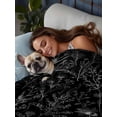 thumbnail image 3 of Black Spring Floral Twim Size Flat Sheet, Wrinkleproof & Fadeproof Cooling Flat Bed Sheet Only, Vintage Botanical Watercolor Breathable Soft Bedding Top Sheets 66 x 96 Inches, 3 of 8