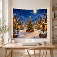 thumbnail image 5 of Moon Stars Snow with Covered Village Square Clear, Mystical Fantasy for Space Lovers, Galaxy Room Decor, Christmas Gift, Tapestry Wall Hanging for Bedroom and Dorm, 5 of 7