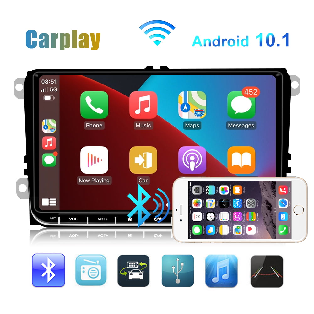 Radio de coche 9" CarPlay Android 10 GPS BT para VW Passat Golf 5/6 Polo Tiguan T5 Seat 