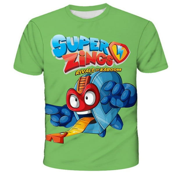 Camisetas Super Zings, ropa para niños, novedad de verano 2023, camisetas de manga corta con dibujos animados, camisetas informales con cuello redondo de 1 a 14 años, Tops12M Gao Jinjia LED