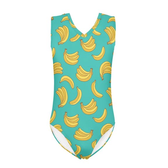 FOR U DESIGNS Banana One Piece Bathing Suit for Kids Teen Girls 7-8 Years Old Stretchy Sleeveless Swimwear Skin-Friendly One Piece Swimsuits