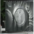 thumbnail image 4 of Ambesonne Grey Shower Curtain, Medieval Old Human Body, 69"Wx84"L, Grey, 4 of 5