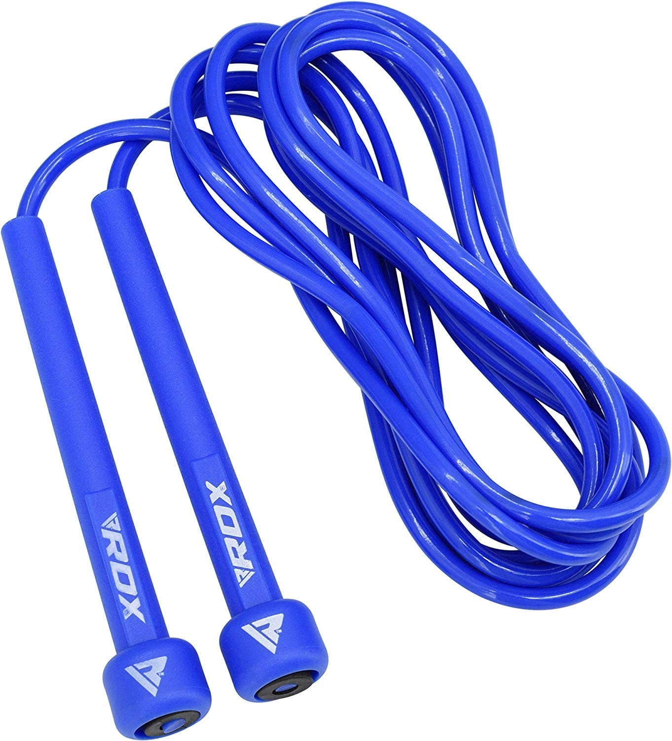 Crafted with durable materials, the RDX Skipping Rope is a versatile tool for any fitness routine. The 9 ft. PVC coated sheathe offers resilience and flexibility while the 5mm thick construction allows for a variety of tempos without wearing out. The ergonomic handles provide a comfortable grip that is sweat-free and feature blister plugs for smooth rotation. Incorporate this skipping rope into your training routine to improve speed, coordination, and endurance in a safe and efficient manner. Whether you're a beginner or an advanced athlete, the RDX Skipping Rope is sure to exceed your fitness expectations.