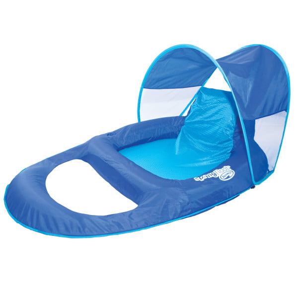 Swim Lounger for Pool or Lake SwimWays Spring Float Recliner with Canopy