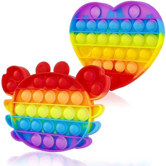 Push Pop Bubble Fidget , Popit Popper Popit?S It Popitz Figetget Sensory Popping It?S Popits Anxiety Stress Relief Figut A Fidgetoys For Kids Rainbow Mouse Unicorn (Pink Butterfly Heart)