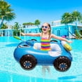 Inflatable Firetruck Pool Float with Water Squirt Gun - 33 Inch Ride-On ...