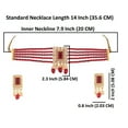 thumbnail image 4 of Efulgenz Faux Pearl Necklace Indian Jewelry Set Crystal Choker Multi Layered Strand Beaded Necklace Earrings Bridal Jewelry Set for Women, Maroon, 4 of 5