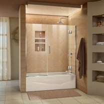 DreamLine Unidoor-X 58-58 1/2 in. W x 58 in. H Frameless Hinged Tub Door in Chrome