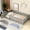 Grey + Rubber Wood + Twin, variant on Twin Size Floor Bed Rubber Wood Frame Safety Guardrails Fence With Door Platform Slat Support Espresso
