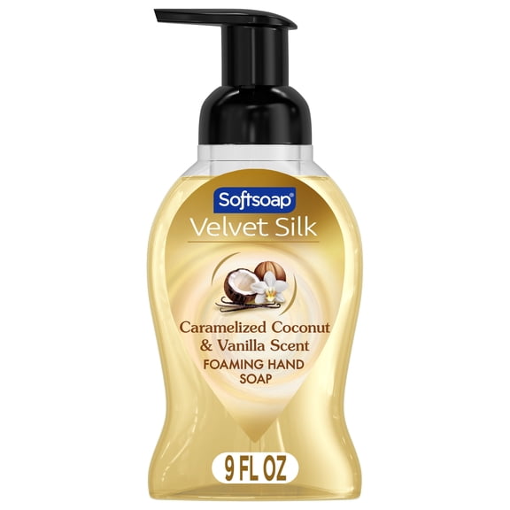 Softsoap Velvet Silk Foaming Liquid Hand Soap, Caramelized Coconut & Vanilla Scent, 9 fl oz
