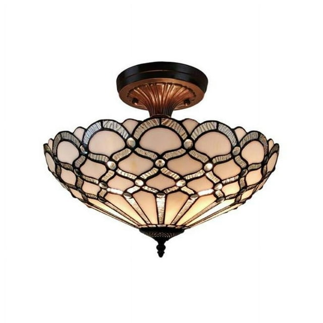 Amora Lighting AM108CL17B Lampe de Plafond de Style Tiffany de 17 Pouces