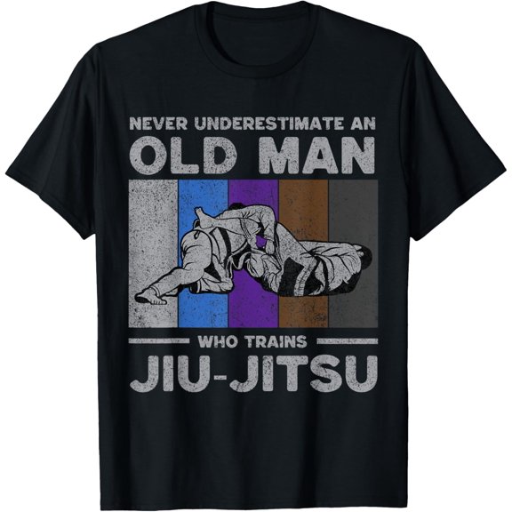 Playful Comfort Tee - Never Underestimate An Old Man Brazilian Jiu Jitsu T-Shirt