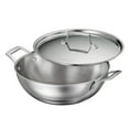 thumbnail image 3 of Tramontina Utsava 4-Quart Tri-Ply Clad Stainless Steel Kadai with Lid - Induction & Oven Safe, 3 of 13
