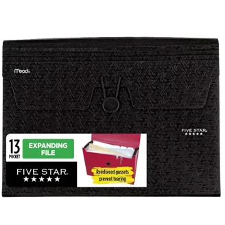 Five Star 9-Pocket Expanding File Folder Fire Red - Walmart.com