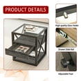 thumbnail image 4 of GZXS Modern Industrial End Table with Drawer, 3-Tier Square Nightstand with Clear Tempered Glass Top and Metal Frame, 1 Pack, Rustic Wood Grain, 4 of 10