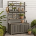 thumbnail image 6 of Garden Storage Box with Trellis, Shelves, Gray Acacia Wood, 63 Inch, 6 of 6