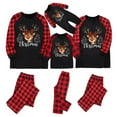 thumbnail image 6 of Odeerbi Christmas Pajamas for Family Holiday Plaid Long Sleeve Family Christmas Pajamas Matching Sets Toddler Casual Print Loungewear Set Two-Piece Sleepwear Xmas PJs Set Black, 6 of 6