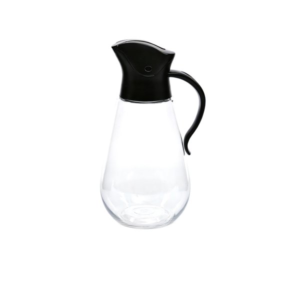 Botella de aceite abatible automática de acrílico, apertura y cierre automáticos por gravedad, sin colgar aceite, botella de condimento a prueba de fugas, olla de aceite de gran capacidad con asa