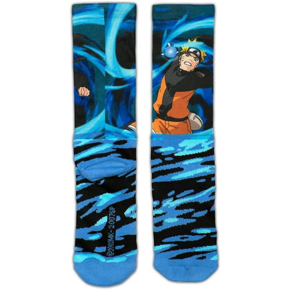 Naruto Shippuden Adult Crew Socks Naruto Rasengan Attack Pose Anime Officially Licensed One Size