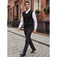 thumbnail image 2 of INSPIRE CHIC Men's Casual Pullover V-Neck Solid Lightweight Cable Knit Sweater Vest S Black, 2 of 6