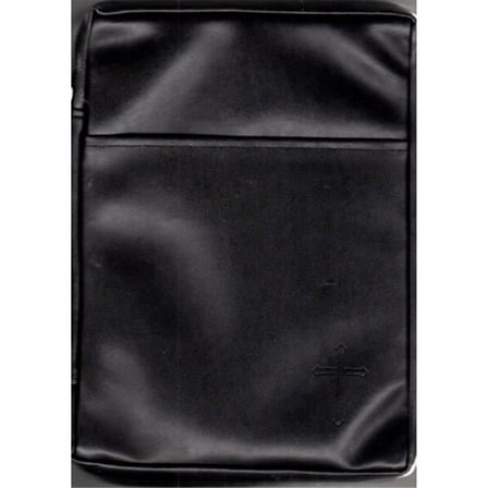 Imitation Leather-Cross Bible Cover - Black - Extra Large
