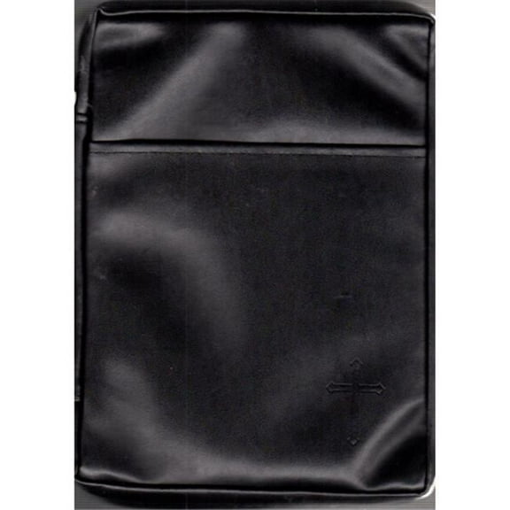 Imitation Leather-Cross Bible Cover - Black - Extra Large