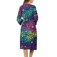 thumbnail image 2 of Yuyamidu Colorful Leopard Print Womens Robes Comfy V-Neck Bathrobe Fashion Long Sleeve Gowns for Women Sleepwear Casual Housecoat Sexy Pajama Nightgown Size S, 2 of 7