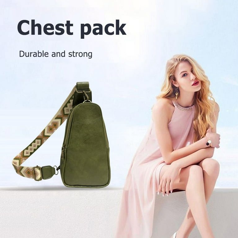 PU Shoulder Bag Soft Crossbody Sling Bag Chest Pack Sling Bag Lady