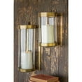 thumbnail image 3 of KALALOU Large Brass Finished & Glass Wall Mounted Hurricane, One Size, 3 of 3