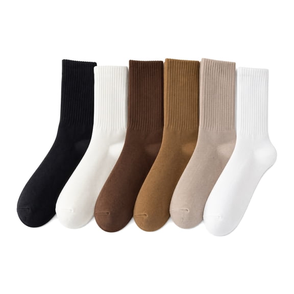 6 Pairs Men's Extra Large Cotton Blend Crew Socks, Extended Tall Tube Sweat Wicking Odor Resistant Athletic Socks for Fall Winter Big Foot Daily Wear