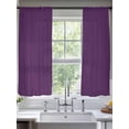 thumbnail image 3 of Sheer Curtains 63 Inches Long, Pure Dark Purple Light Filtering Window Curtains for Living Room/Bedroom, Simple Solid Color Rod Pocket Voile Sheer Curtain Drapes, 52"W x 63"L, 2 Panels, 3 of 8
