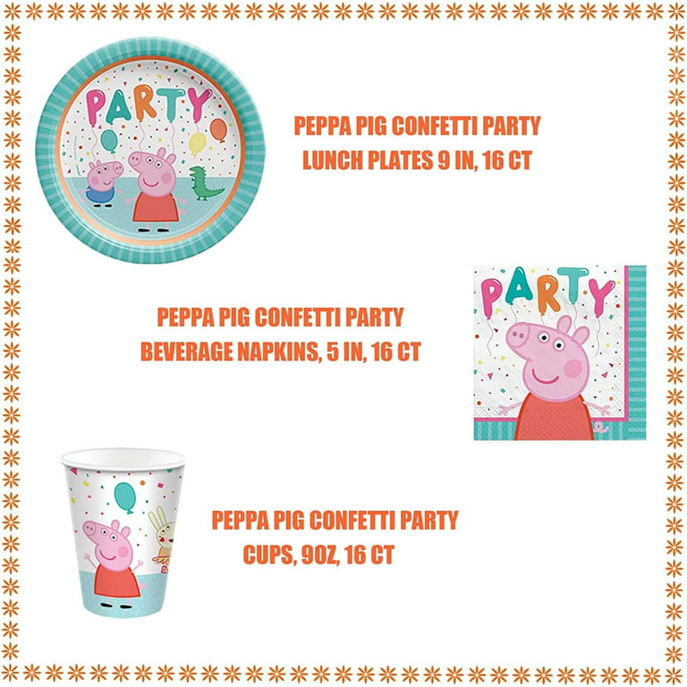 Peppa Pig - Plastic 16 oz. Cup - Birthday Party - Cake/ Presents/ Balloons-  2022