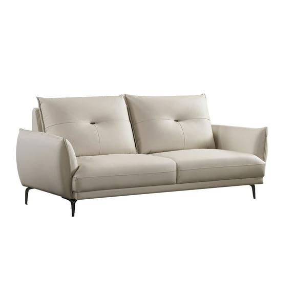 American Eagle EK-D835-IV-SF Modern Ivory Italian Top Grain Leather Sofa