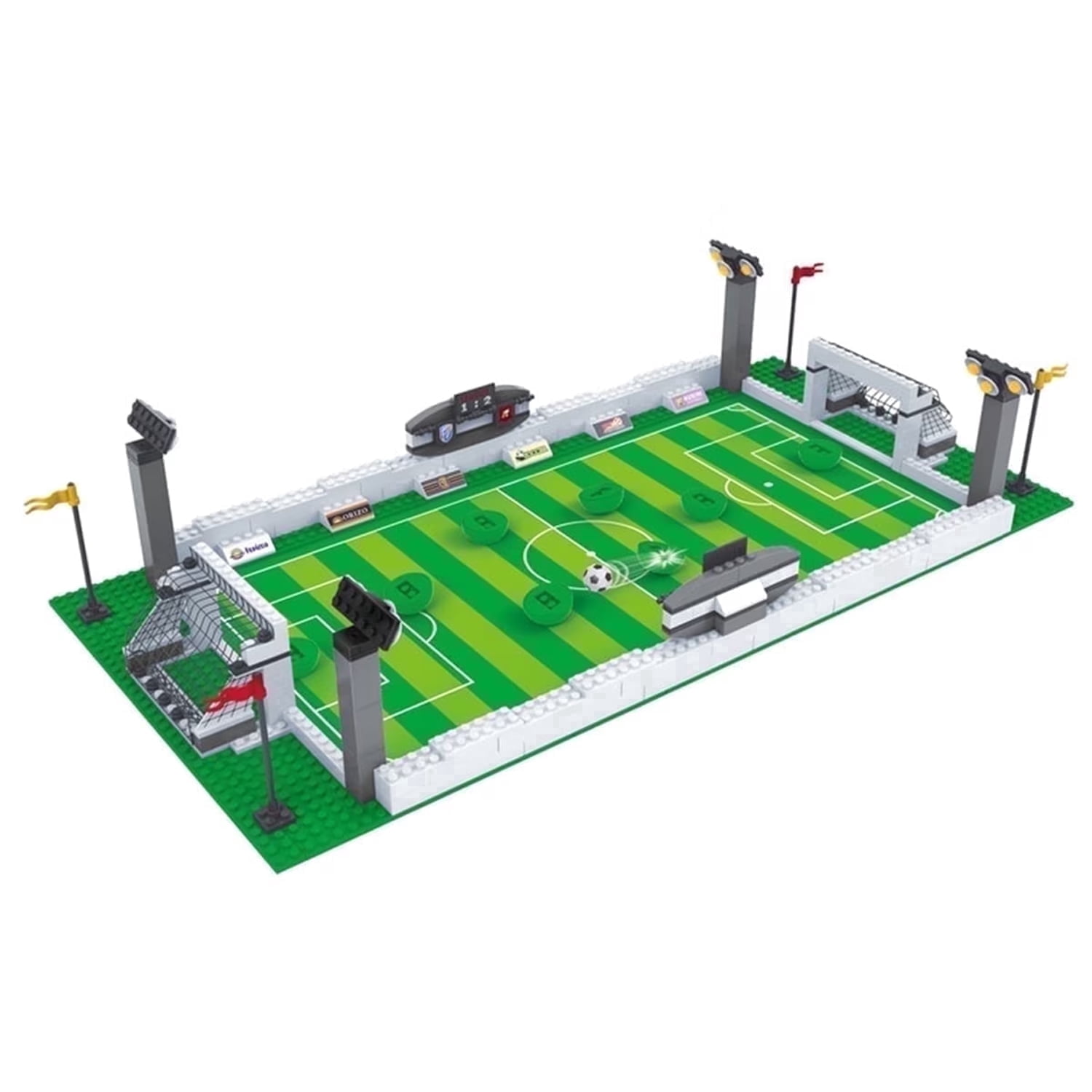 SALYWEE DIY Sports Field Building Blocks,Soccer Basketball Beach Volleyball Scene Model,Creative Collectible Gift For Fans Decor