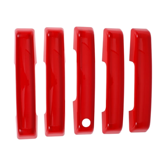 Cubierta de manija de puerta exterior trim delantera izquierda, delantera derecha, trasera izquierda, trasera derecha y manija de puerta del maletero para Ford Bronco 2021-2025, rojo, ABS, 1 juego