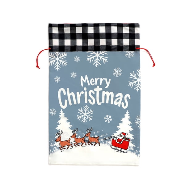 Bolsas de Regalo de Navidad Bolsa de Regalo de Navidad Grande Bosque de Impresión de Terciopelo sin Rostro Bolsa de Regalo de Dulces para Niños Bolsas de Regalo de Navidad Grandes