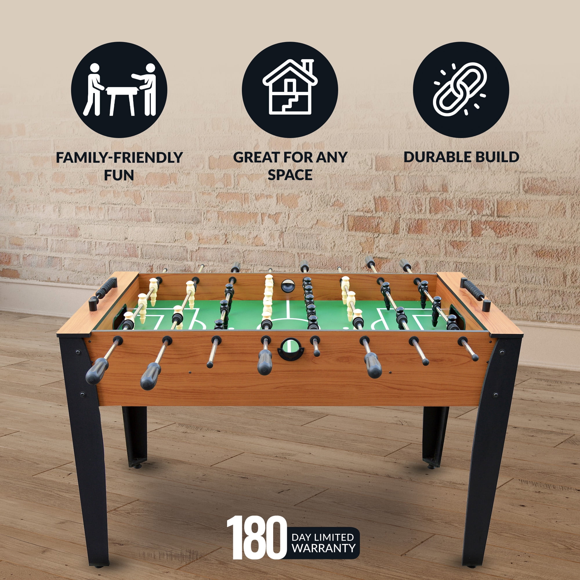 Hathaway Hurricane Foosball Table, 54-in, Light Cherry Finish