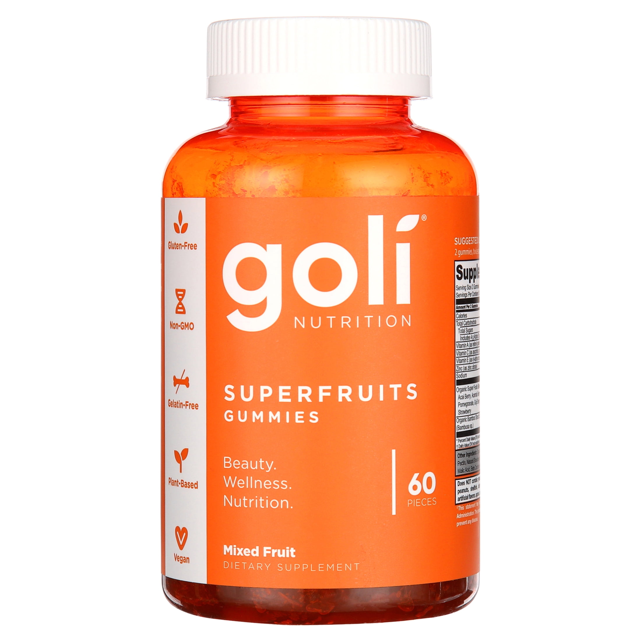 Goli Nutrition Superfruits Gummies, with Vitamins A & C, 60 Count