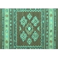 thumbnail image 1 of Ahgly Company Machine Washable Indoor Rectangle Southwestern Turquoise Blue Country Area Rugs, 2' x 3', 1 of 4