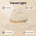thumbnail image 2 of Packable Knit Fedora Hat, Soft Foldable Sun Hat,Lightweight Breathable Summer Hats for Women Beach(Q), 2 of 7