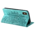 thumbnail image 4 of Case for iPhone XS / iPhone X Wallet Case for Women Girls with Credit Card Holder, Embossed Flower Pattern Magnetic Flip PU Leather Purse Shockproof Protective Phone Cover, Green, 4 of 10