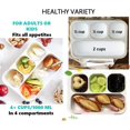 thumbnail image 3 of Bento-Box with Lunch Bag and Ice Pack Set. Containers for Kids Adults Boys Girls Snacks and Lunches. 4 Compartments, Leakproof Portion Container Boxes Insulated Bags for School, Grey, 3 of 5