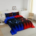 thumbnail image 2 of Geometric Honeycomb Comforter Set Twin Neon Blue Red Black Striped Bedding Set Adult,Abstract Gradient Ombre Comforter Set Geometry Beehive Hexagon Bed Set 2Pcs, 2 of 7