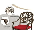 thumbnail image 4 of Haverchair 5 Piece Cast Aluminum Outdoor Patio Dining Set with Chairs and Cushion, Bronze/Red, 4 of 8
