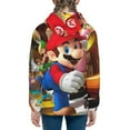 thumbnail image 3 of Mario Hoodie 3D Print Pullover Hooded Long Sleeve Sweatshirts Tops Blouse with Pocket for Boys Girls Small, 3 of 7