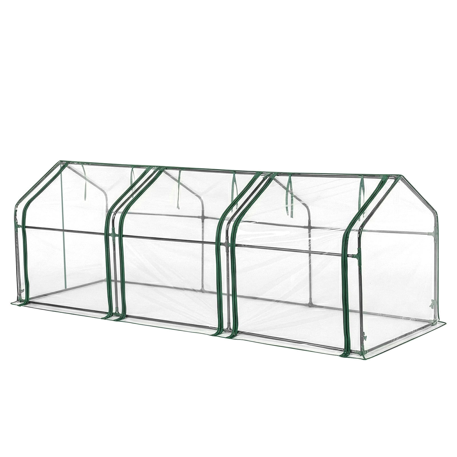 Mini Greenhouse with PVC Cover, Indoor Outdoor Plant Gardening Green House for Garden Backyard, 106*36*36in, White